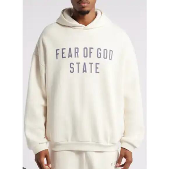 (XS) NWT Fear of God ESSENTIALS 'State' Hoodie in Shell - Picture 2 of 6